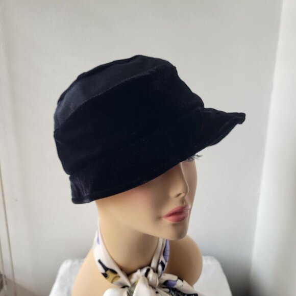 Vintage Style Giovannio Soft Black Velvet Bucket Hat - Picture 9 of 14